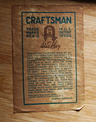 Gustav Stickley paper label signature and guarantee.